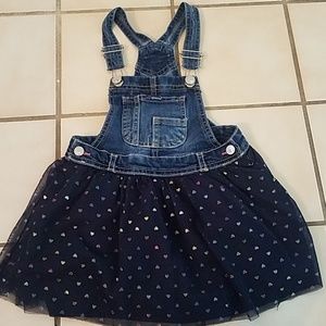 Toddler girl heart overall dress